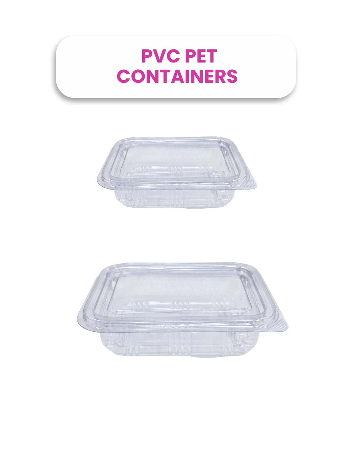 Hinged PVC PET Containers 100cc, 150cc