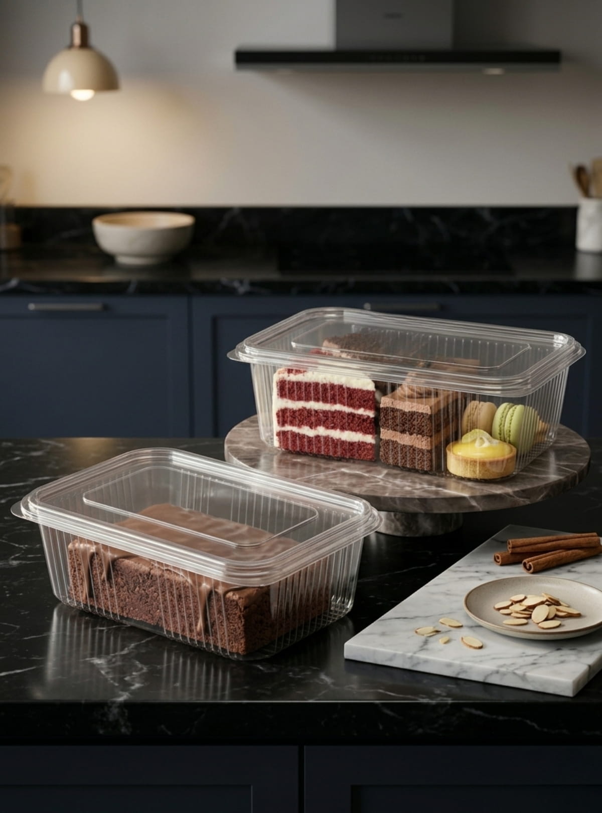 Hinged PVC PET Containers 1250cc, 2000cc