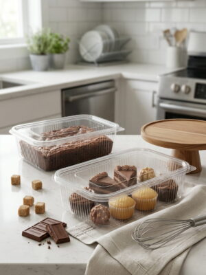 Hinged PVC PET Containers 1250cc, 2000cc