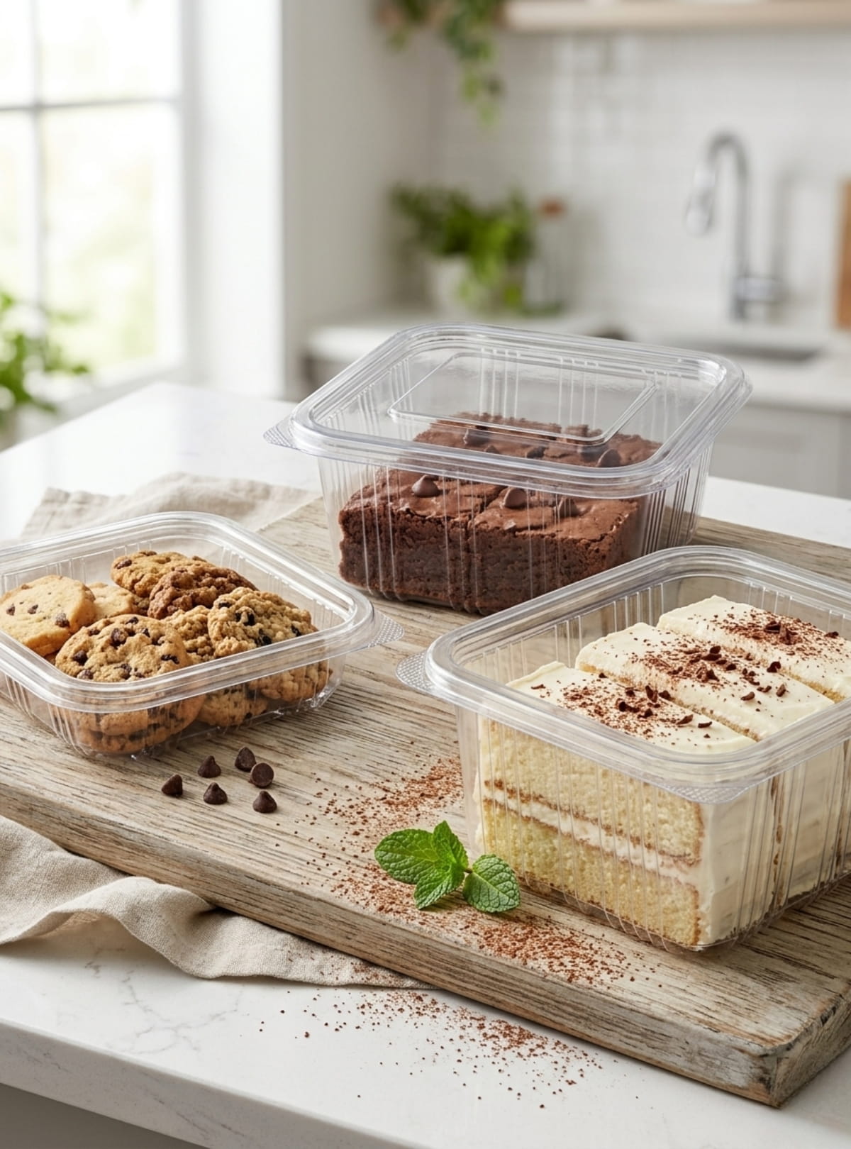 Hinged PVC PET Containers 250cc, 375cc, 500cc