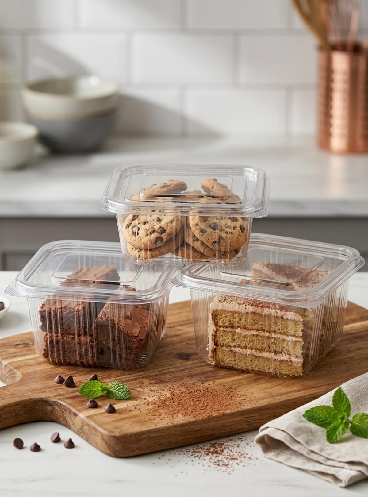Hinged PVC PET Containers 250cc, 375cc, 500cc