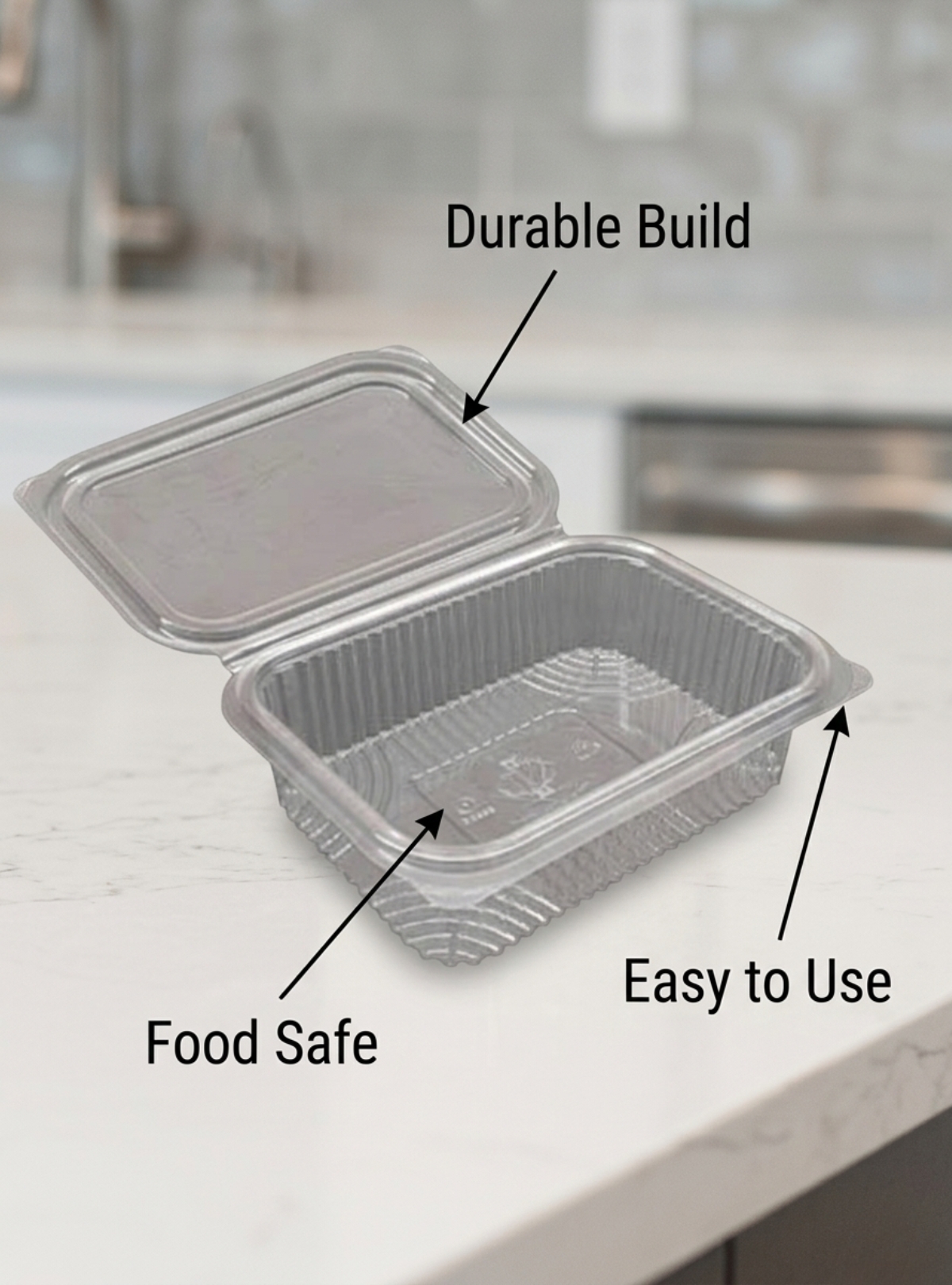 Hinged PVC PET Containers 100cc, 150cc