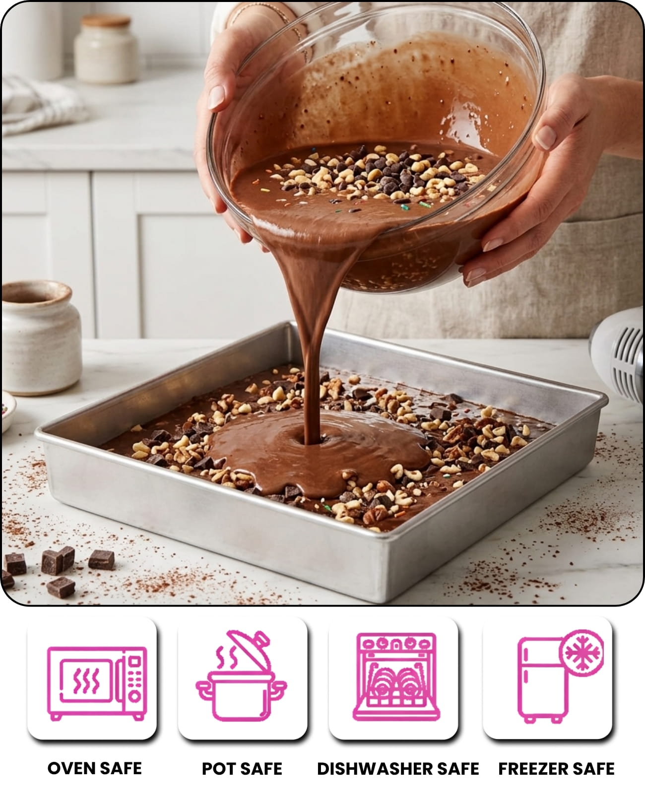Brownie Baking Tray – 1.5 Inch Height (Multiple Sizes)