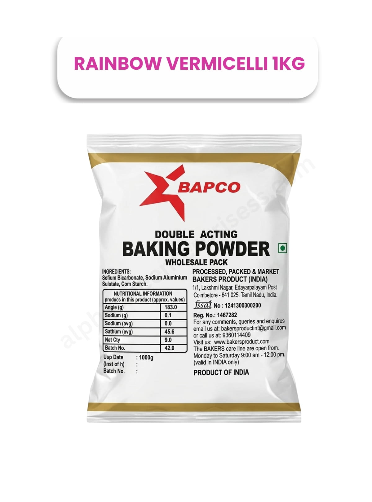 Bapco Baking <br> Powder 1Kg