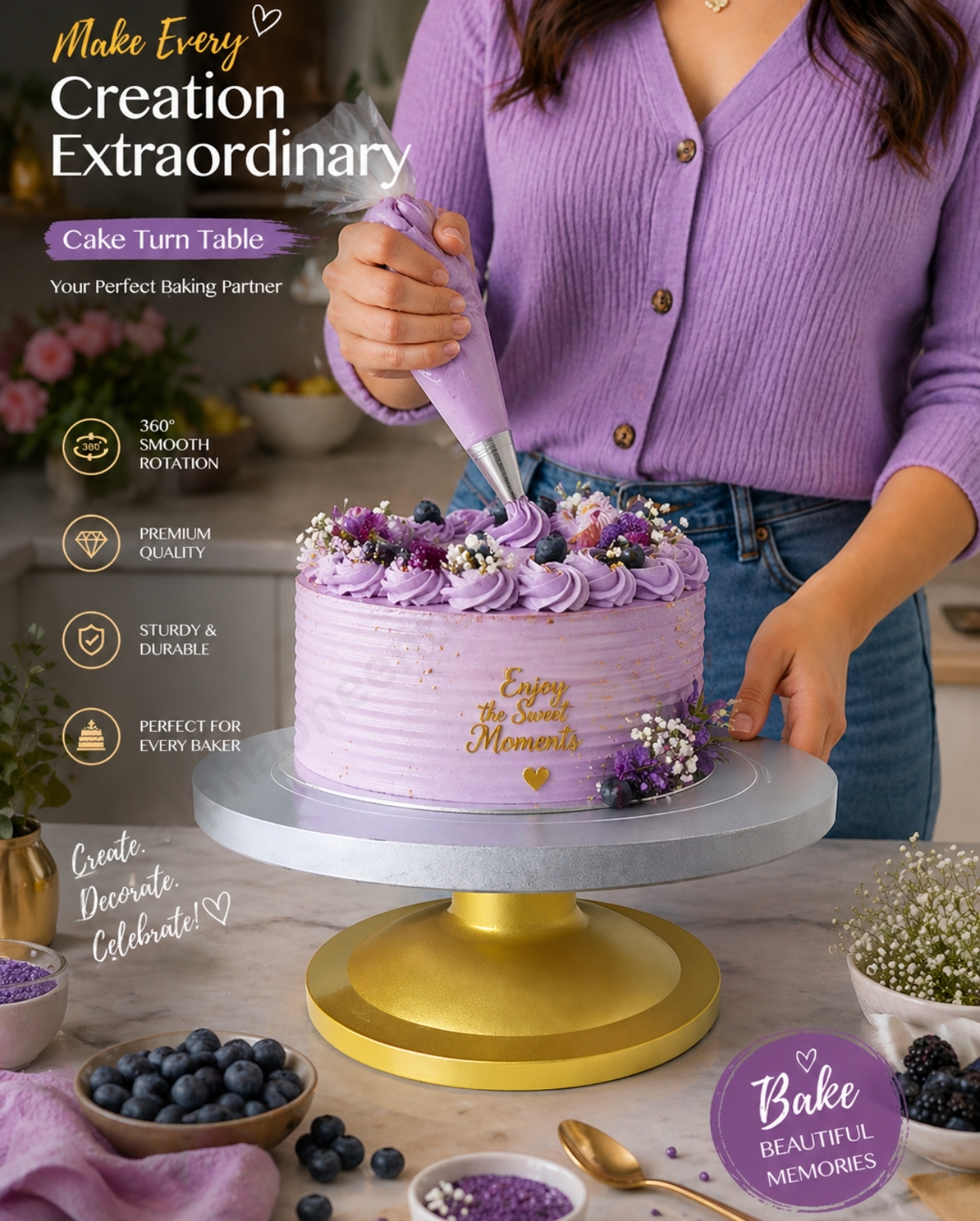 Fibre Cake Turntable – Assorted Colors