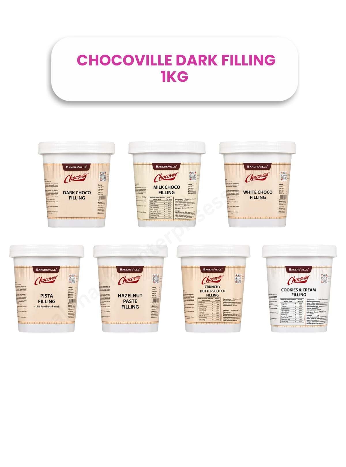 Chocoville Fillings 1Kg (Assorted Flavours)