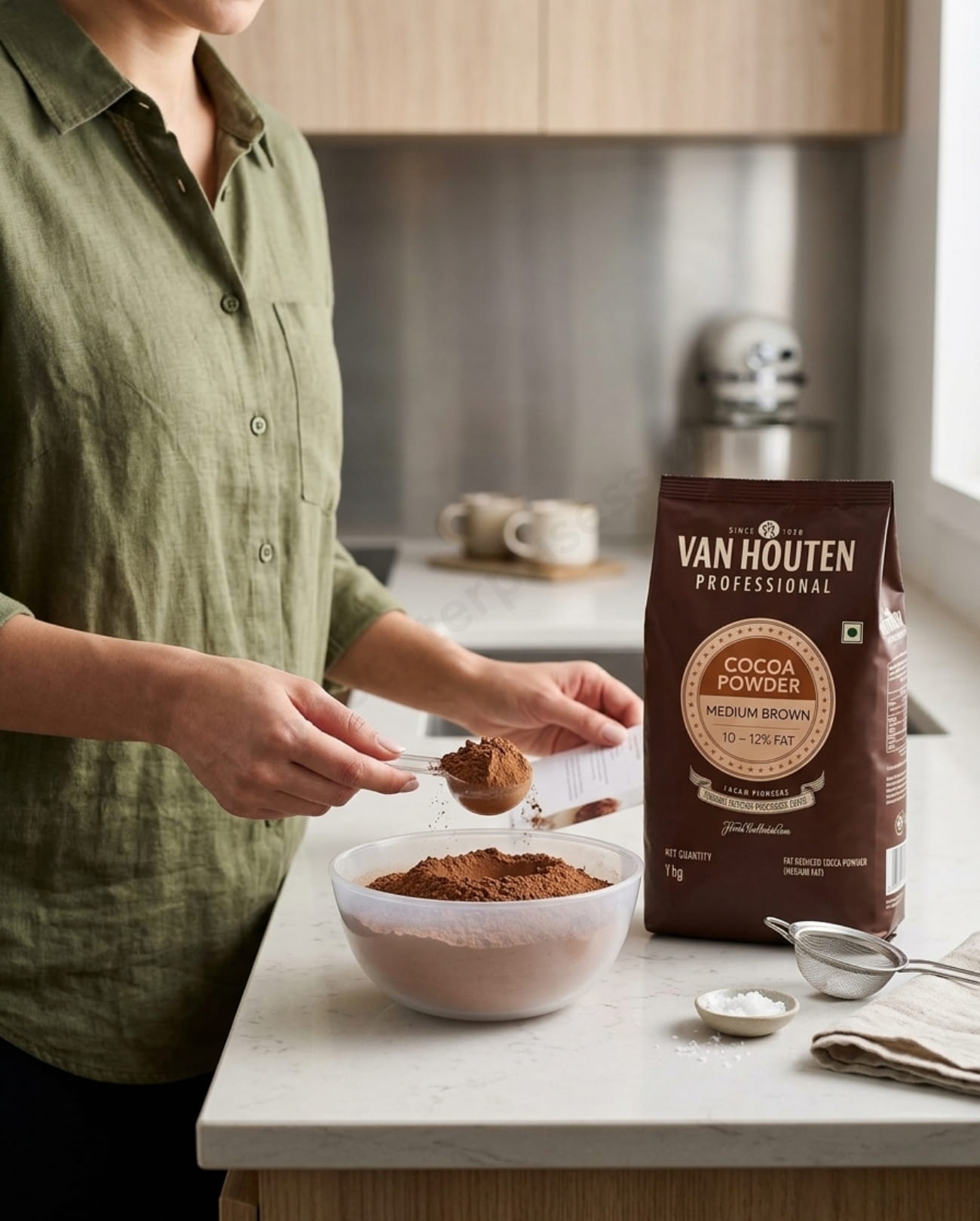 Van Houten Cocoa Powder 1Kg (Medium Brown)
