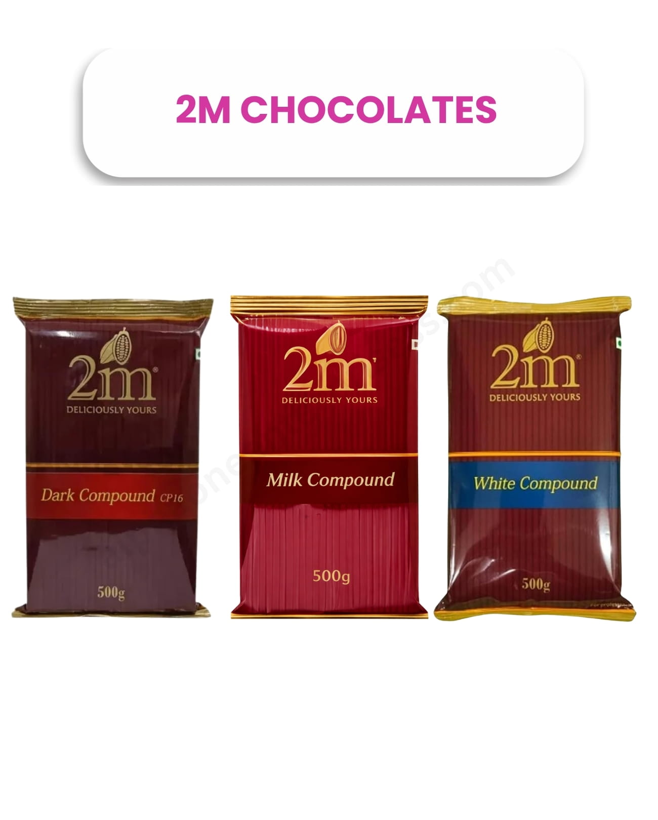 2M Compounds – White, Dark & Milk (500g)