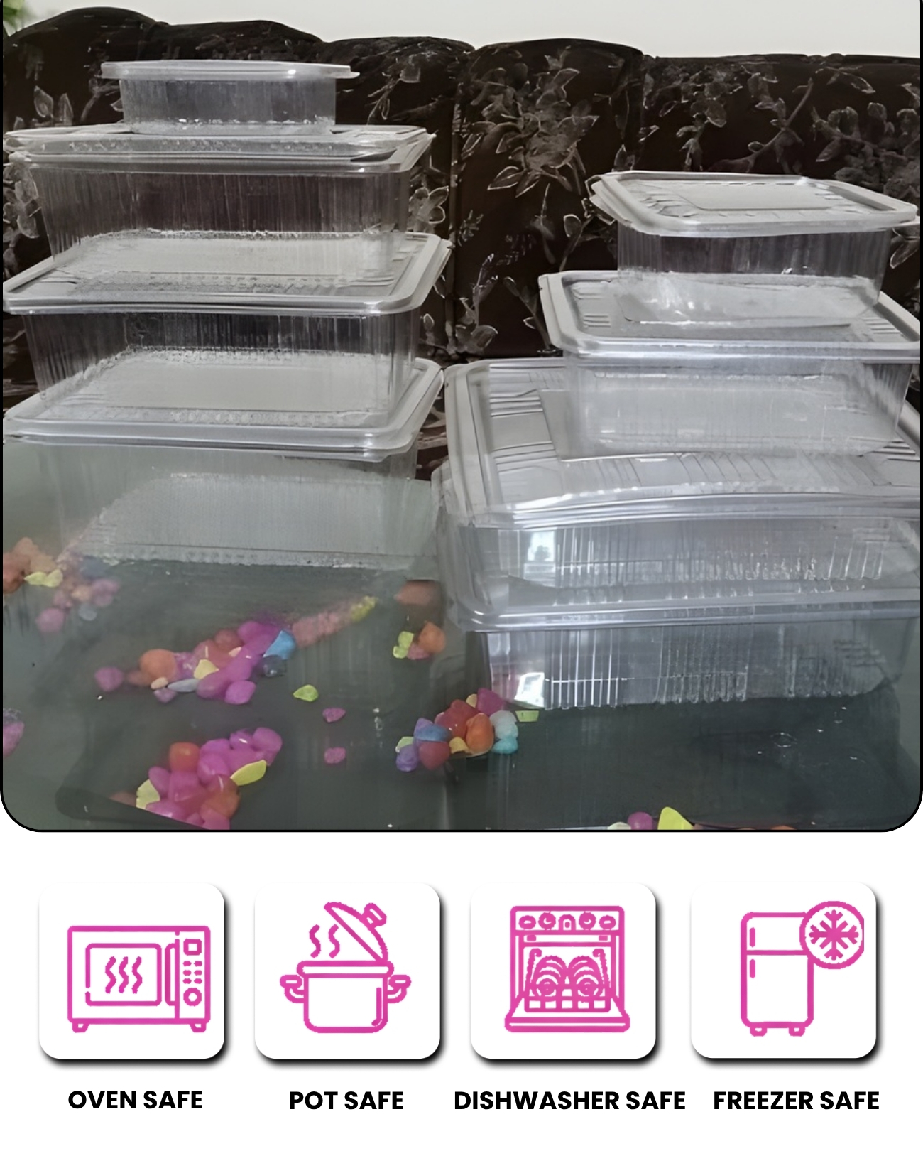 Hinged PVC PET Containers 100cc, 150cc
