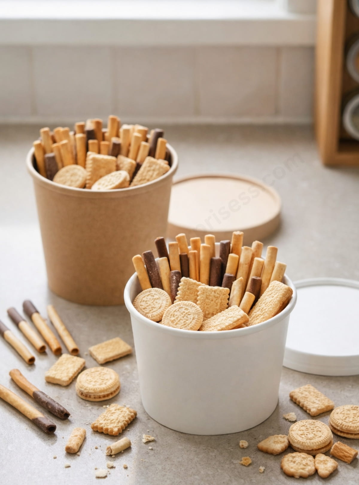 Paper Craft Tub - Brown & White
