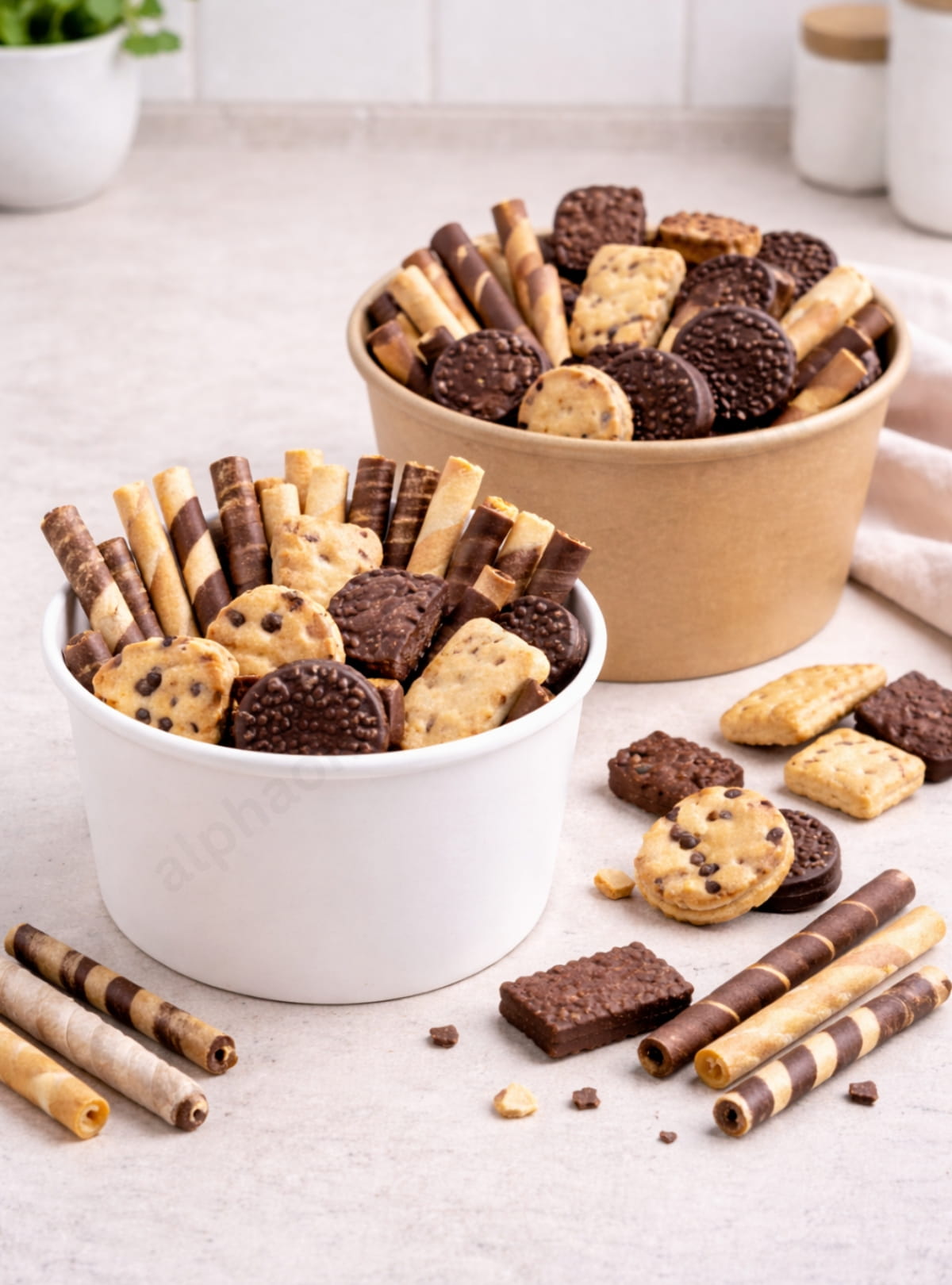 Paper Craft Tub - Brown & White