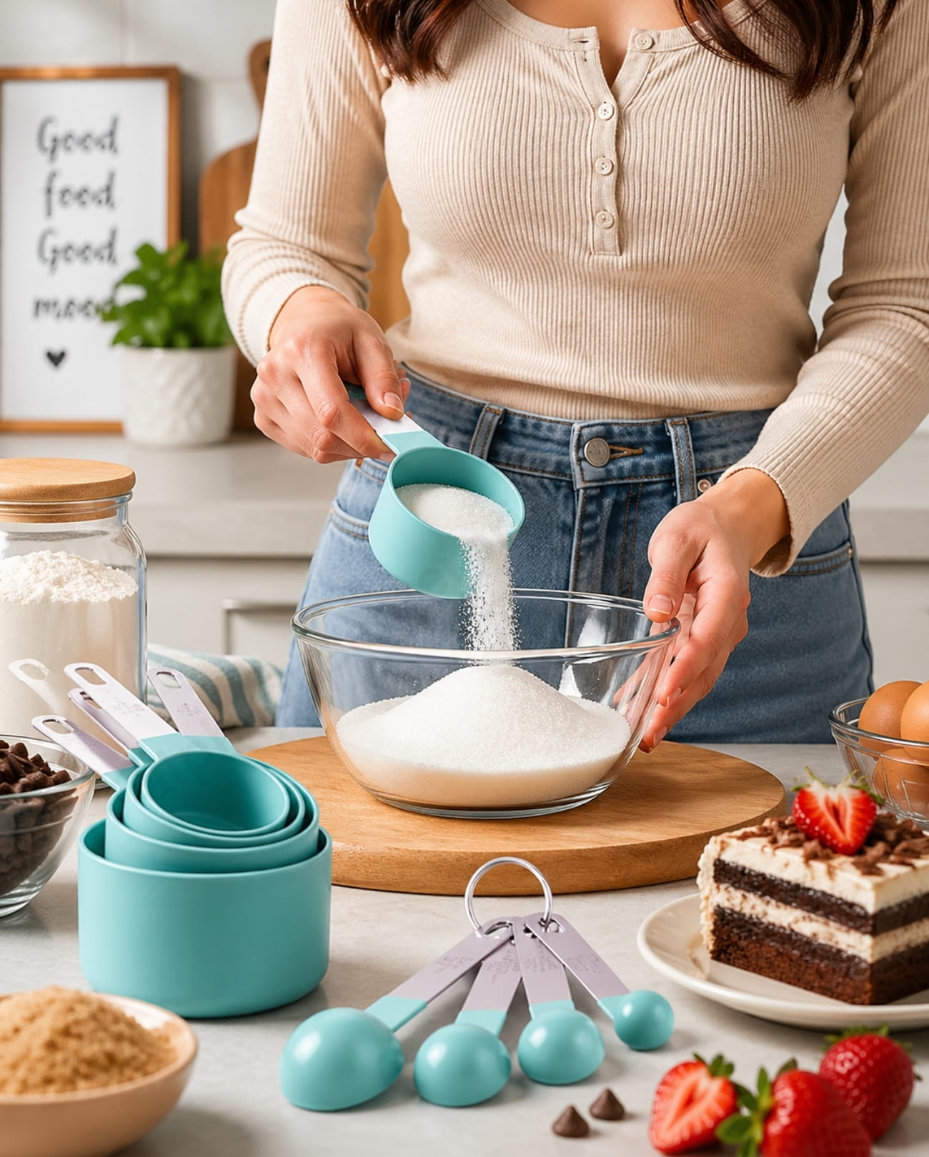 Steel Measuring Spoons & Cups Set – Assorted Colors