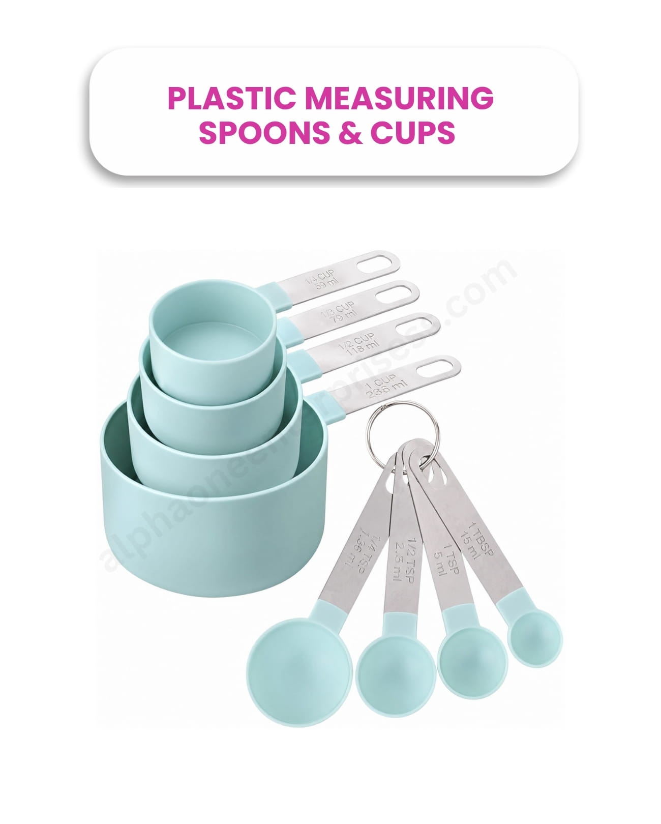 Steel Measuring Spoons & Cups Set – Assorted Colors