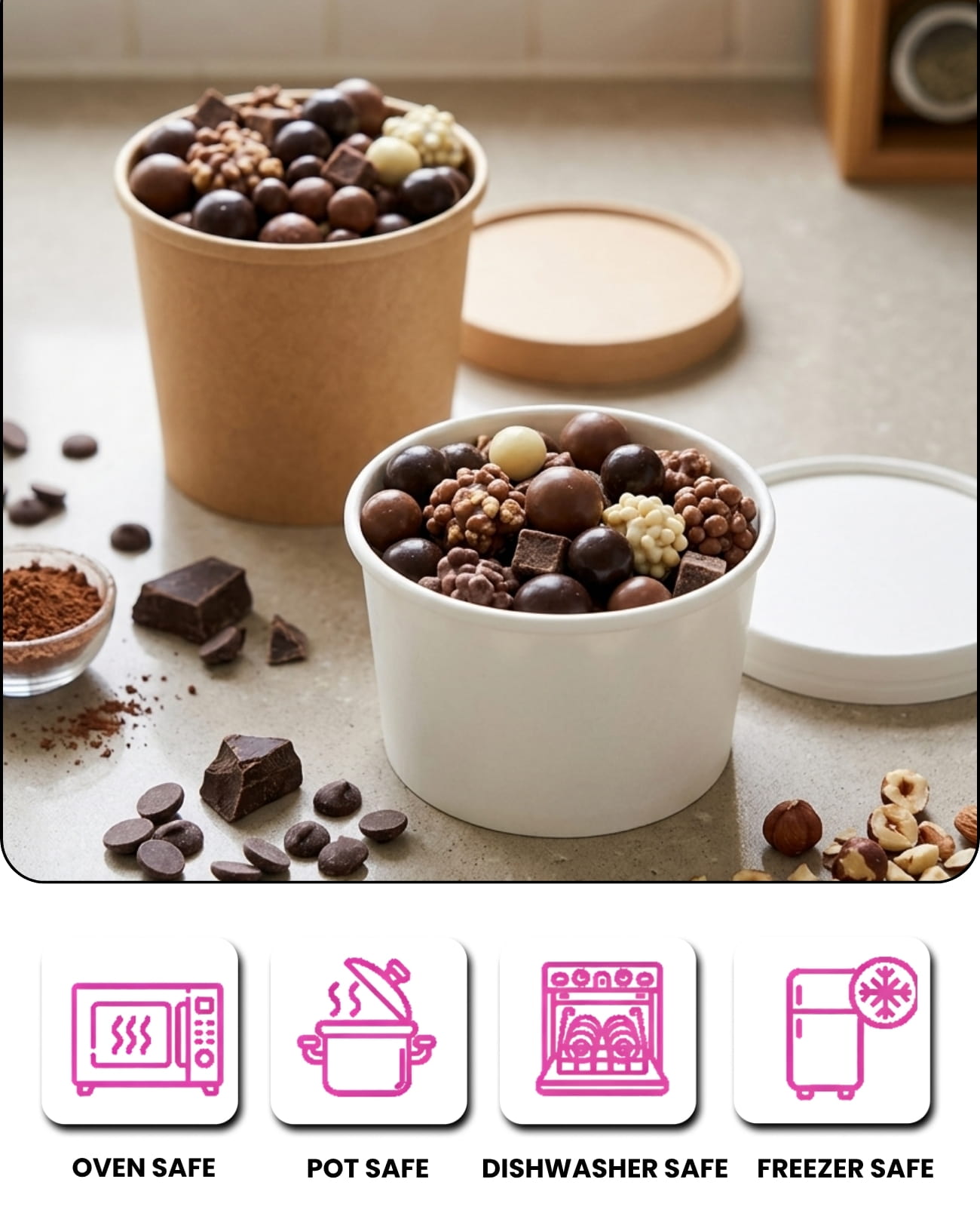 Paper Craft Tub - Brown & White