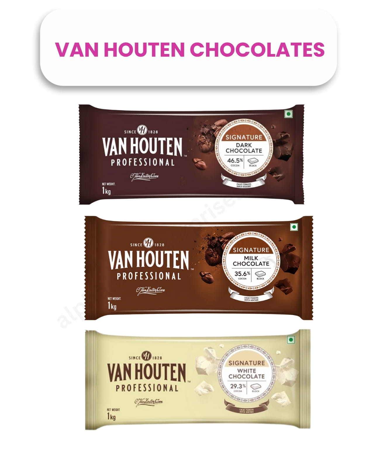 Van Houten Professionals – Milk, Dark & White (1kg)